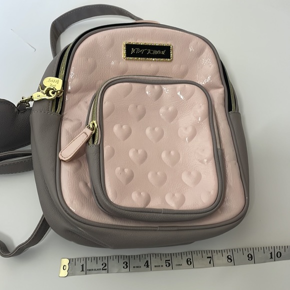 Betsy Johnson pink hearts mini backpack - Picture 8 of 8